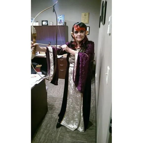 MEDIEVAL Victorian Long Dress Purple Cosplay Irish Costume Halloween Viking NWT - Picture 9 of 13